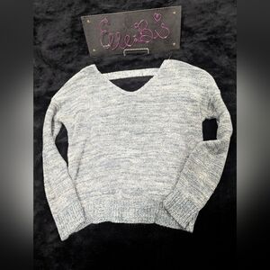 EUC Express Blue White Open Back Sweater S